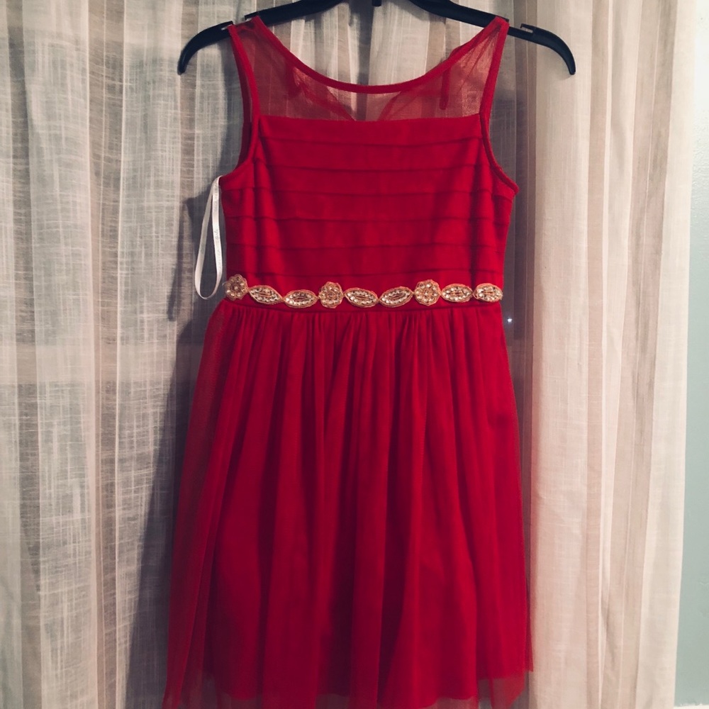 Sequin Hearts girl red dress❤️ size 10
